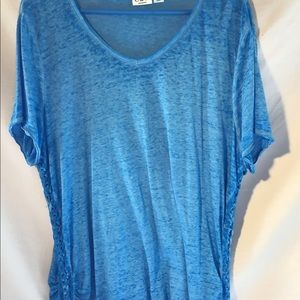 Cato blue braided sides tee